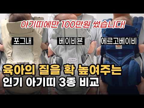 포그내 vs 베이비뵨 vs 에르고 육아용품 아기띠 비교분석